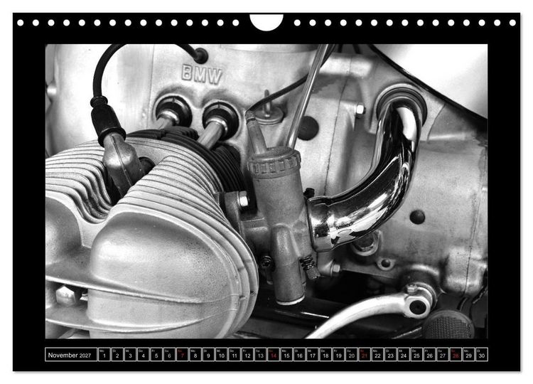 Produktbild: BMW R69S in schwarzweiss (Wandkalender 2027 DIN A4 quer), CALVENDO Monatskalender