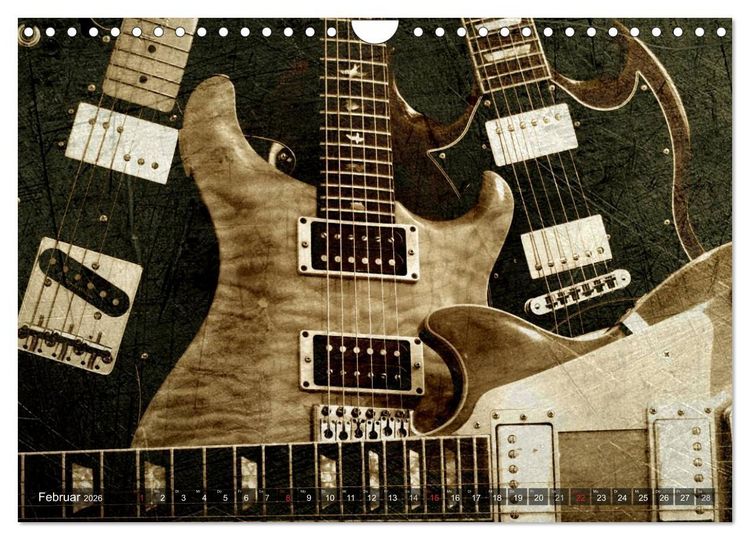 Produktbild: GITARREN Vintage Art (Wandkalender 2026 DIN A4 quer), CALVENDO Monatskalender