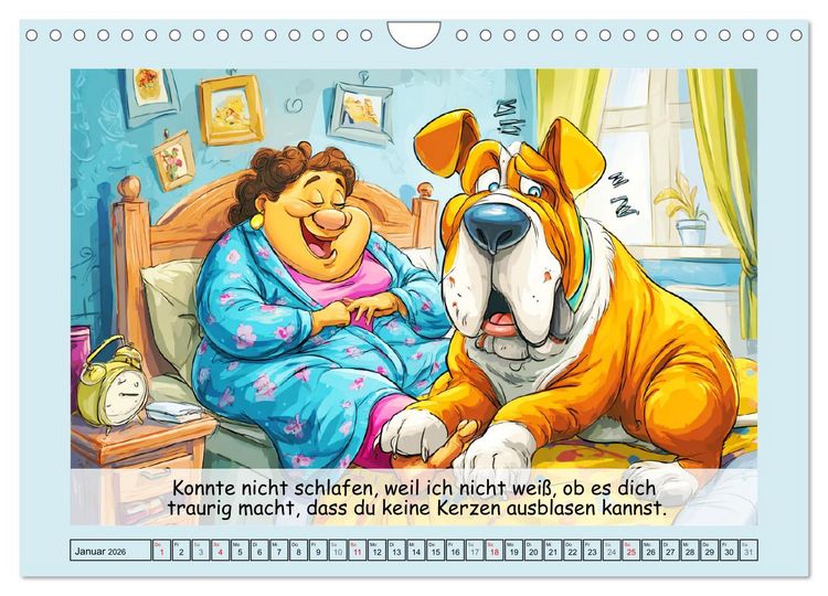 Produktbild: Frauchen und Hund. Witzige Cartoons vom t&auml;glichen Chaos (Wandkalender 2026 DIN A4 quer), CALVENDO Monatskalender