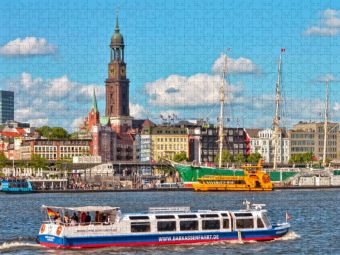 Produktbild: CALVENDO Puzzle Hamburg Hauptkirche Sankt Michaelis, Hamburger Michel | 1000 Teile Lege-Gr&ouml;&szlig;e 64x48cm Foto-Puzzle f&uuml;r gl&uuml;ckliche Stunden