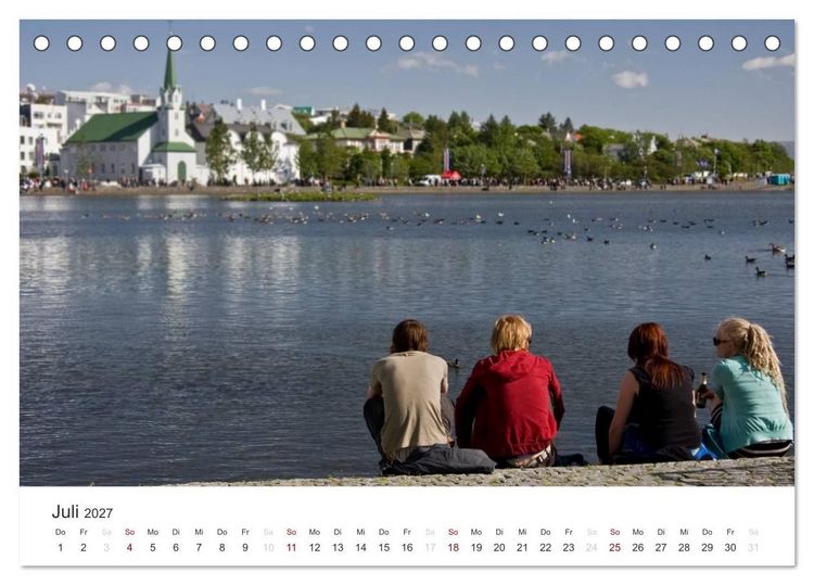 Produktbild: Reykjav&igrave;k 64&deg; 08' N (Tischkalender 2027 DIN A5 quer), CALVENDO Monatskalender