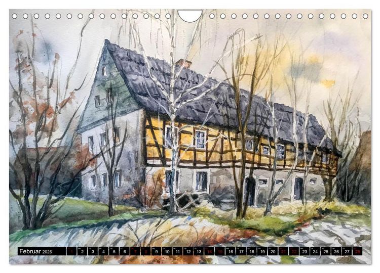 Produktbild: Dresden und das Elbtal - Ein Aquarellkalender von Claudia Pinkau (Wandkalender 2026 DIN A4 quer), CALVENDO Monatskalender