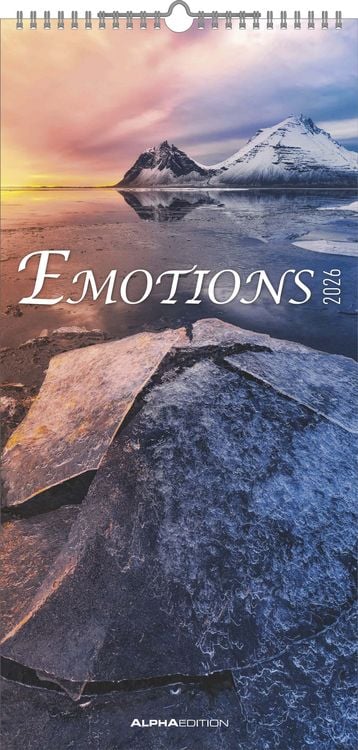 Produktbild: Emotions 2026 - Streifenplaner 22 x45 cm - mit einer Spalte für Eintragungen und einer für Geburtstage - Familienkalender - Familienplaner - Achtsamke