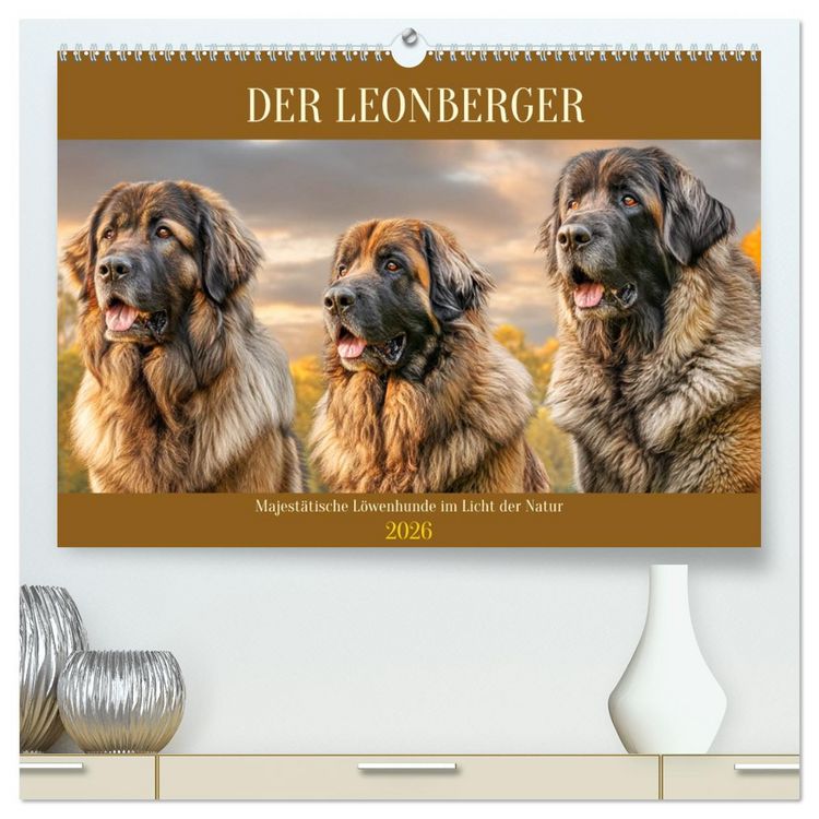 Produktbild: Der Leonberger. Majest&auml;tische L&ouml;wenhunde im Licht der Natur (hochwertiger Premium Wandkalender 2026 DIN A2 quer), Kunstdruck in Hochglanz