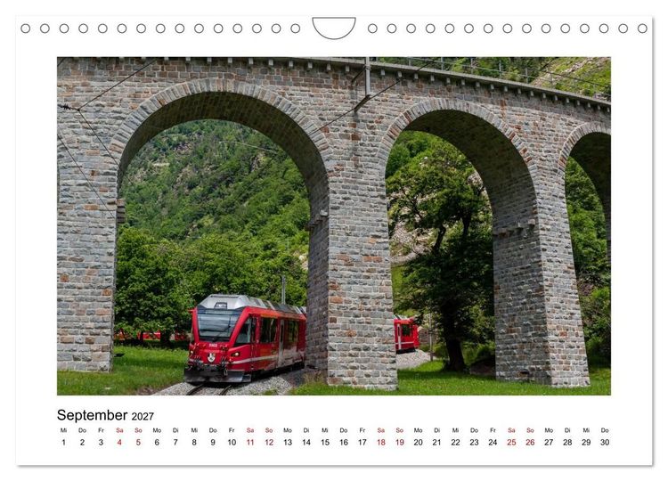 Produktbild: Die Rh&auml;tische Bahn - Ein Kurztrip in die Schweiz (Wandkalender 2027 DIN A4 quer), CALVENDO Monatskalender