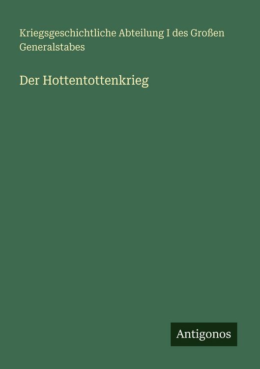 Produktbild: Der Hottentottenkrieg