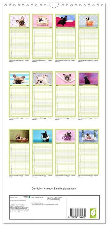 Produktbild: Familienplaner 2027 - Der Bully - Kalender Familienplaner hoch mit 5 Spalten (Wandkalender, 21 x 45 cm) CALVENDO