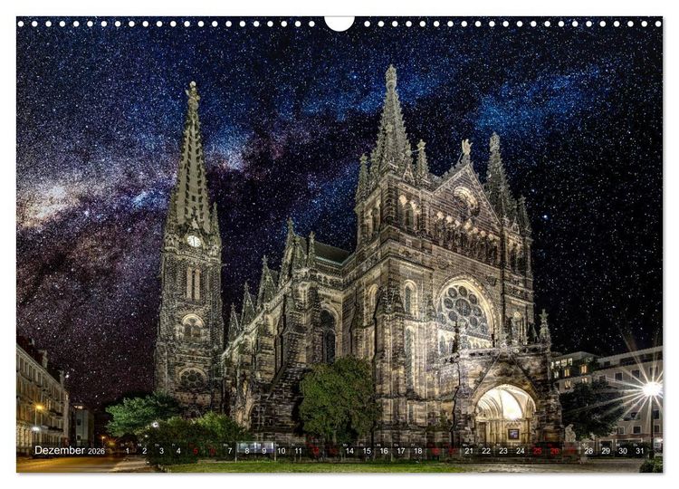 Produktbild: Nachts in Leipzig (Wandkalender 2026 DIN A3 quer), CALVENDO Monatskalender