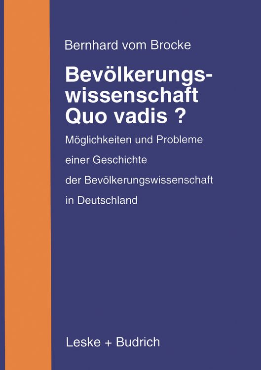 Produktbild: Bev&ouml;lkerungswissenschaft &mdash; Quo vadis?