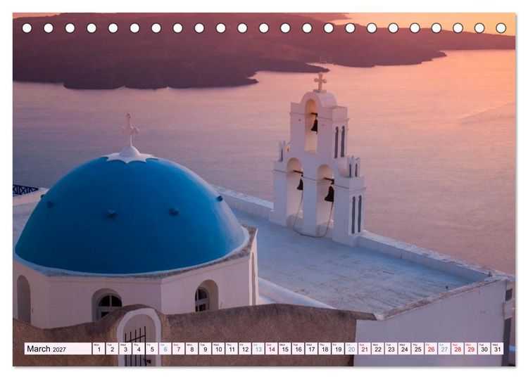 Produktbild: Santorini Island in the Light of the Aegean (Desk Calendar 2027 DIN A5 landscape), CALVENDO 12 Month DeskCalendar