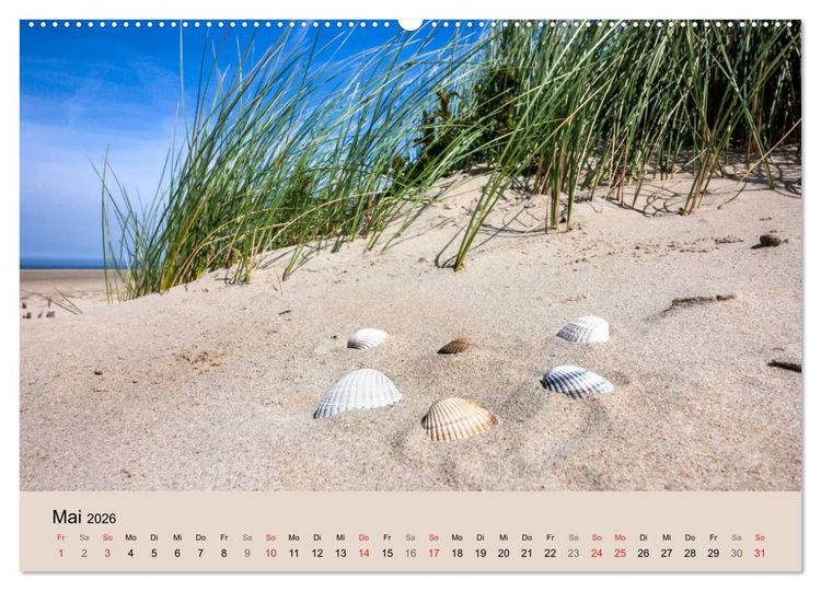 Produktbild: Nordseeinsel Borkum - Inselrausch im Hochseeklima (Wandkalender 2026 DIN A2 quer), CALVENDO Monatskalender
