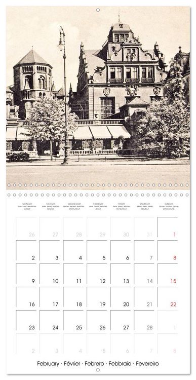 Produktbild: Promenade &agrave; travers Munich : Cartes postales historiques de la ville (Calendrier mural carr&eacute; 2026 30x30 cm) Calendrier double avec une page pour vos prises de notes