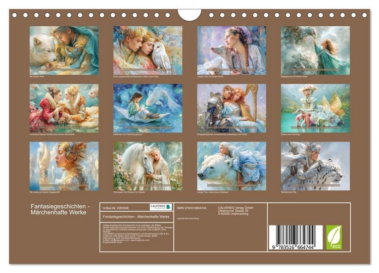 Produktbild: Fantasiegeschichten - M&auml;rchenhafte Werke (Wandkalender 2026 DIN A4 quer), CALVENDO Monatskalender