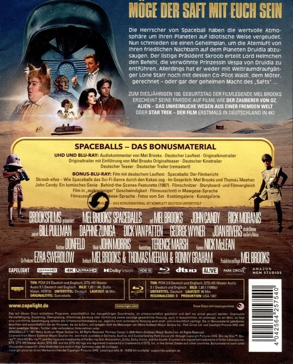 Produktbild: Spaceballs - Mel Brooks&rsquo; verr&uuml;ckte Raumfahrt - Limitiertes 3-Disc-SteelBook&reg; (4K Ultra HD + Blu-ray + Bonus-Blu-ray)