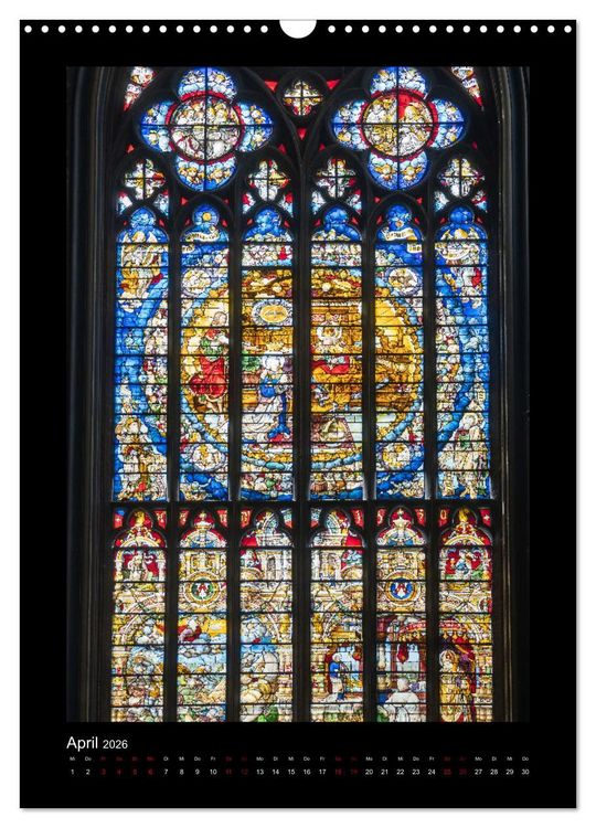 Produktbild: Kirchenfenster - Sakrale Glaskunst (Wandkalender 2026 DIN A3 hoch), CALVENDO Monatskalender