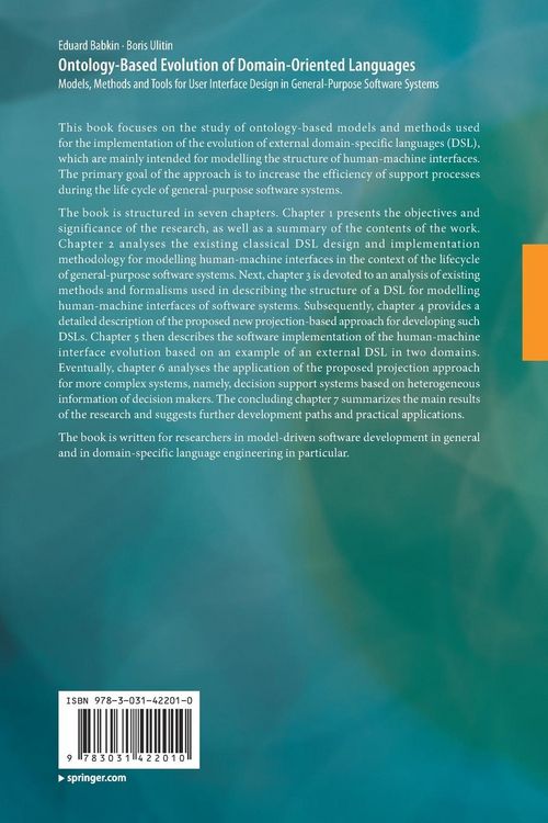 Produktbild: Ontology-Based Evolution of Domain-Oriented Languages