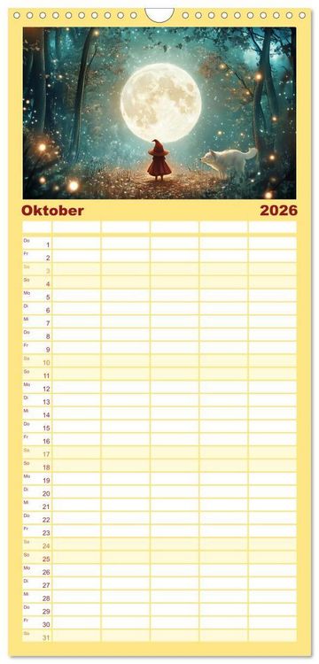Produktbild: Familienplaner 2026 - Zauber zur Mitternacht mit 5 Spalten (Wandkalender, 21 x 45 cm) CALVENDO