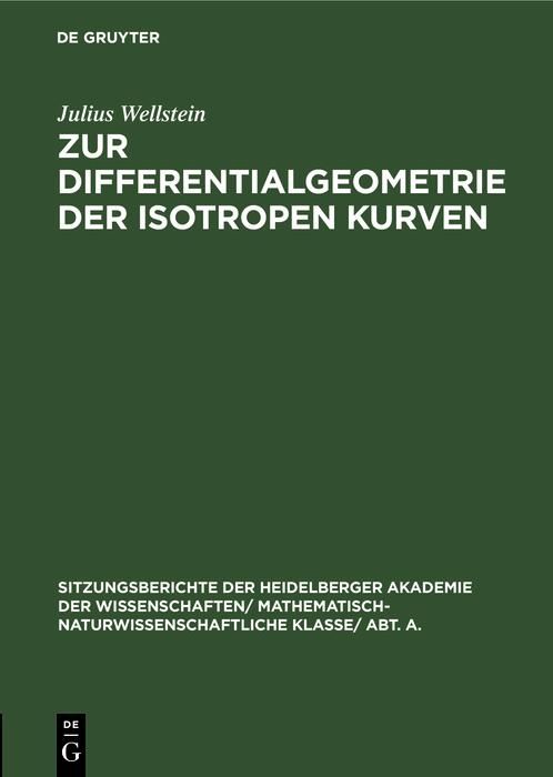 Produktbild: Zur Differentialgeometrie der isotropen Kurven