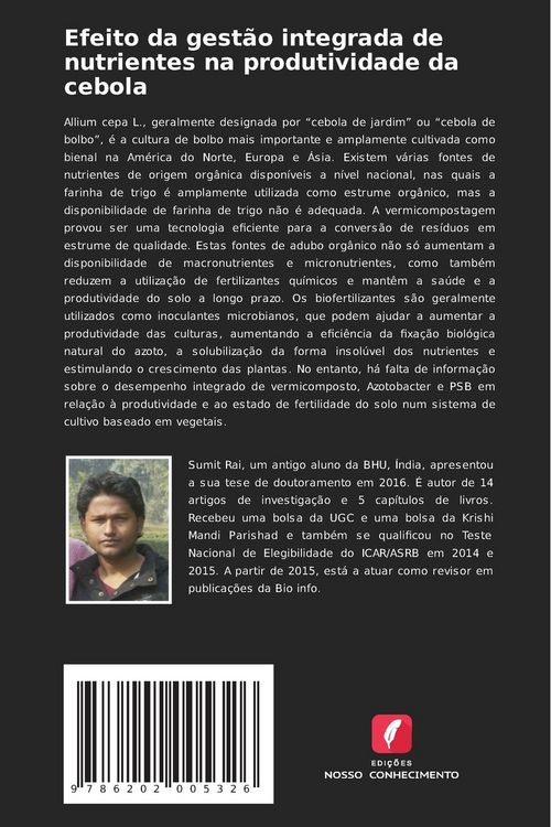 Produktbild: Efeito da gest&atilde;o integrada de nutrientes na produtividade da cebola