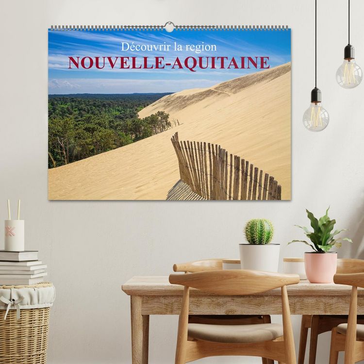 Produktbild: D&eacute;couvrir la r&eacute;gion Nouvelle-Aquitaine (Calendrier mural 2026 DIN A2 vertical), CALVENDO calendrier mensuel