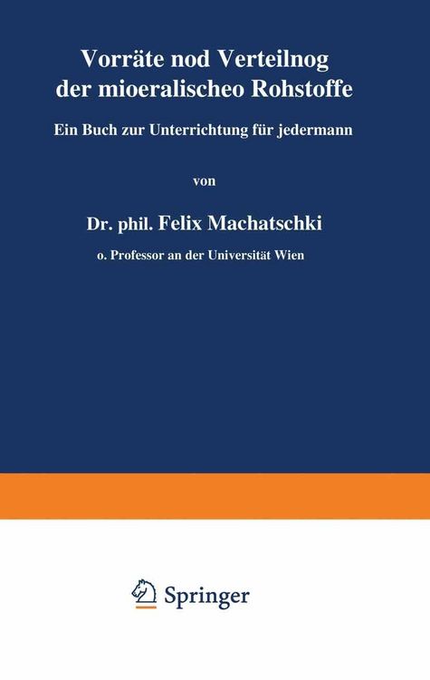 Produktbild: Vorr&auml;te und Verteilung der mineralischen Rohstoffe