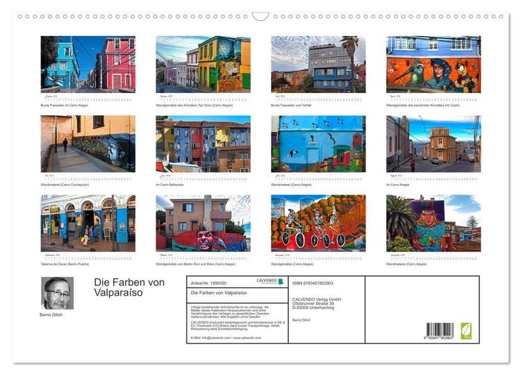 Produktbild: Die Farben von Valpara&iacute;so (Wandkalender 2026 DIN A2 quer), CALVENDO Monatskalender