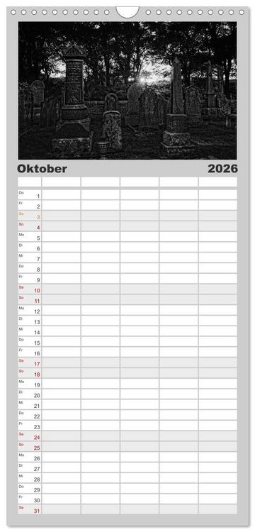 Produktbild: Familienplaner 2026 - Gothic Fantasy mit 5 Spalten (Wandkalender, 21 x 45 cm) CALVENDO