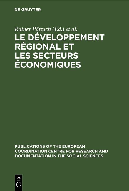 Produktbild: Le d&eacute;veloppement r&eacute;gional et les secteurs &eacute;conomiques