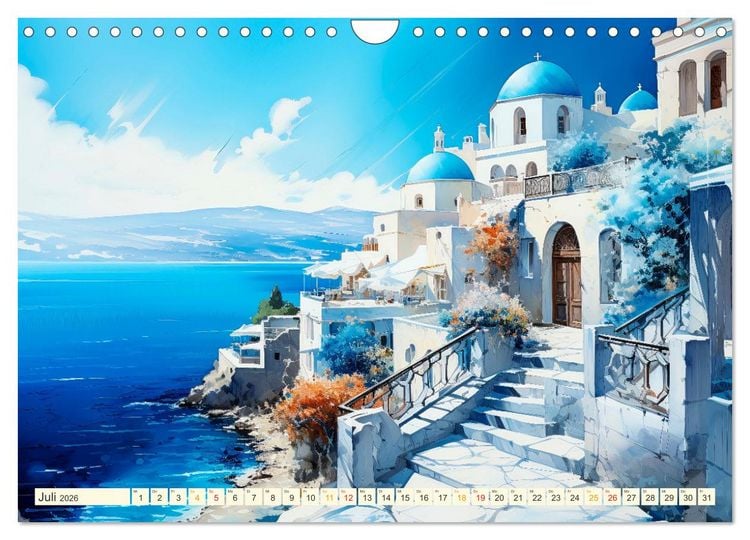 Produktbild: Santorini Inseltr&auml;ume (Wandkalender 2026 DIN A4 quer), CALVENDO Monatskalender