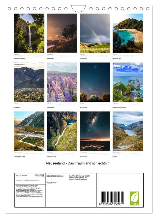 Produktbild: Neuseeland - Das Traumland schlechthin. (Wandkalender 2026 DIN A4 hoch), CALVENDO Monatskalender