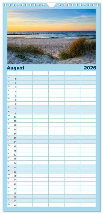 Produktbild: Familienplaner 2026 - Fischland-Dar&szlig;-Zingst Impressionen der Halbinsel mit 5 Spalten (Wandkalender, 21 x 45 cm) CALVENDO