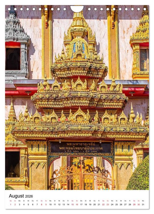 Produktbild: Wat Chalong - Tempel mit ganz speziellem Charme (Wandkalender 2026 DIN A4 hoch), CALVENDO Monatskalender
