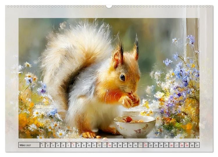 Produktbild: Eichh&ouml;rnchen. Zauberhafte Momente in der Natur (Wandkalender 2027 DIN A2 quer), CALVENDO Monatskalender