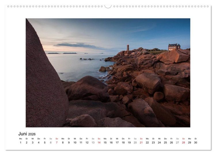 Produktbild: Bretagne - C&ocirc;te de Granit Rose (Wandkalender 2026 DIN A2 quer), CALVENDO Monatskalender