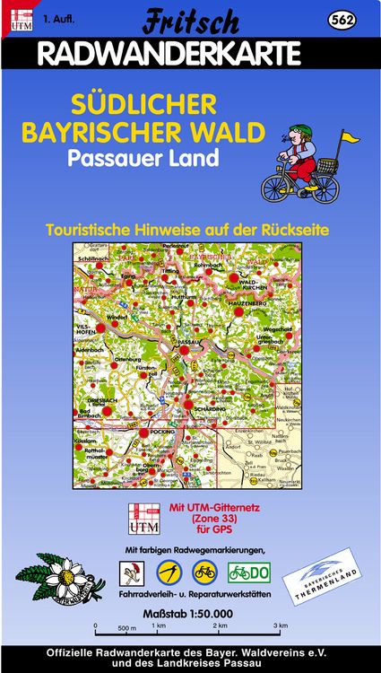 Produktbild: Fritsch Karte - S&uuml;dlicher Bayerischer Wald, Passauer Land, Radwanderkarte