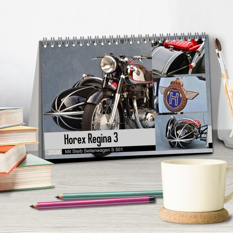 Produktbild: Horex Regina 3 mit Steib Seitenwagen S 501 (Tischkalender 2026 DIN A5 quer), CALVENDO Monatskalender