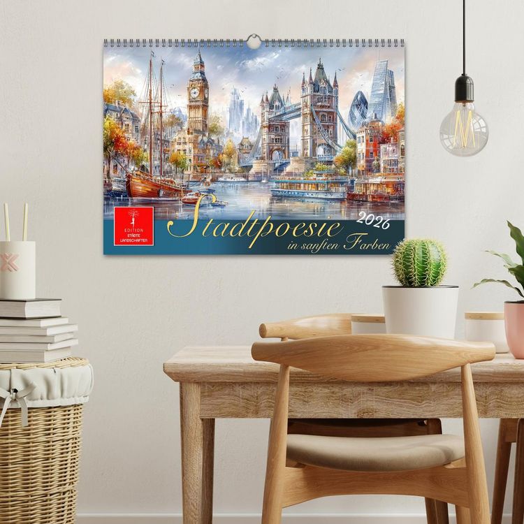 Produktbild: Stadtpoesie in sanften Farben (Wandkalender 2026 DIN A3 quer), CALVENDO Monatskalender