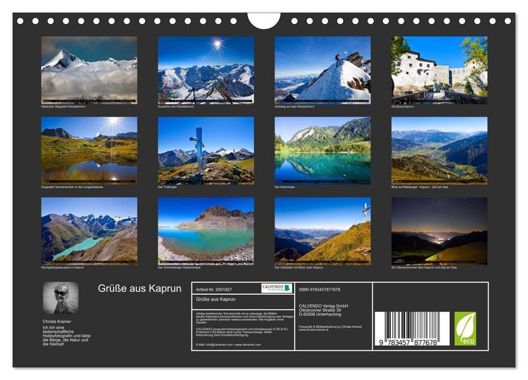 Produktbild: Gr&uuml;&szlig;e aus Kaprun (Wandkalender 2026 DIN A4 quer), CALVENDO Monatskalender