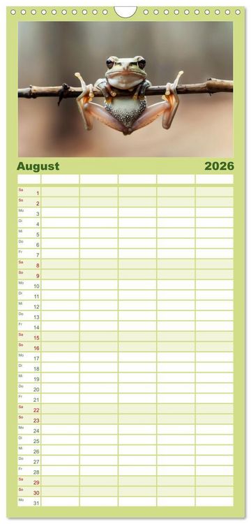Produktbild: Familienplaner 2026 - Lustige Amphibienbande mit 5 Spalten (Wandkalender, 21 x 45 cm) CALVENDO