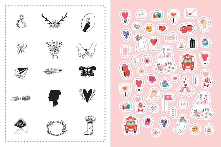 Produktbild: Stickerbuch Love I &Uuml;ber 1000 Sticker