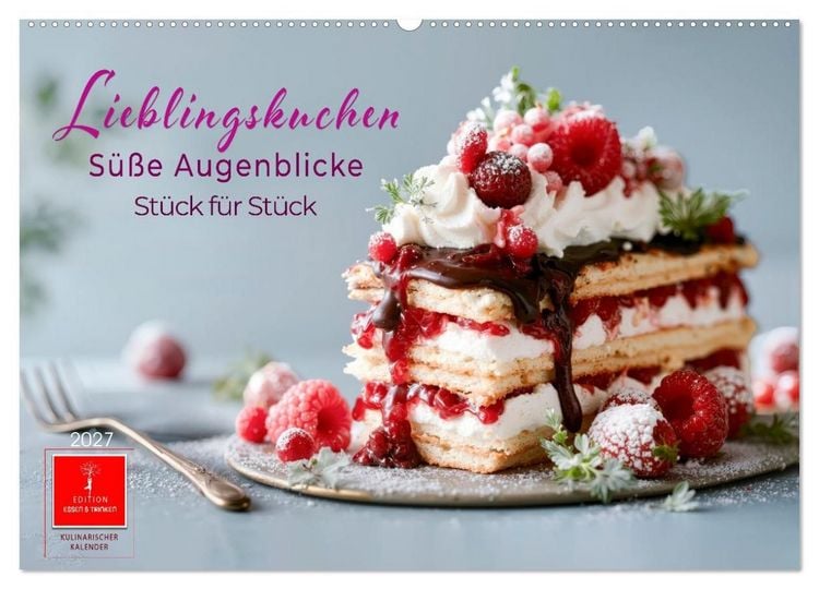 Produktbild: Lieblingskuchen - S&uuml;&szlig;e Augenblicke (Wandkalender 2027 DIN A2 quer), CALVENDO Monatskalender