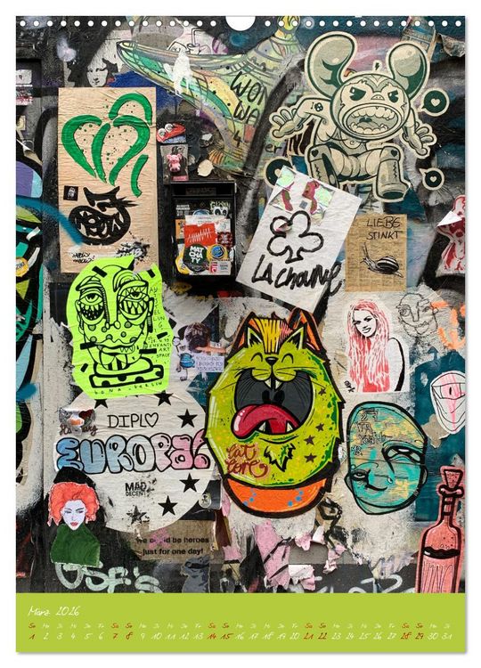 Produktbild: LOVE HAMBURG - STREET ART (Wandkalender 2026 DIN A3 hoch), CALVENDO Monatskalender