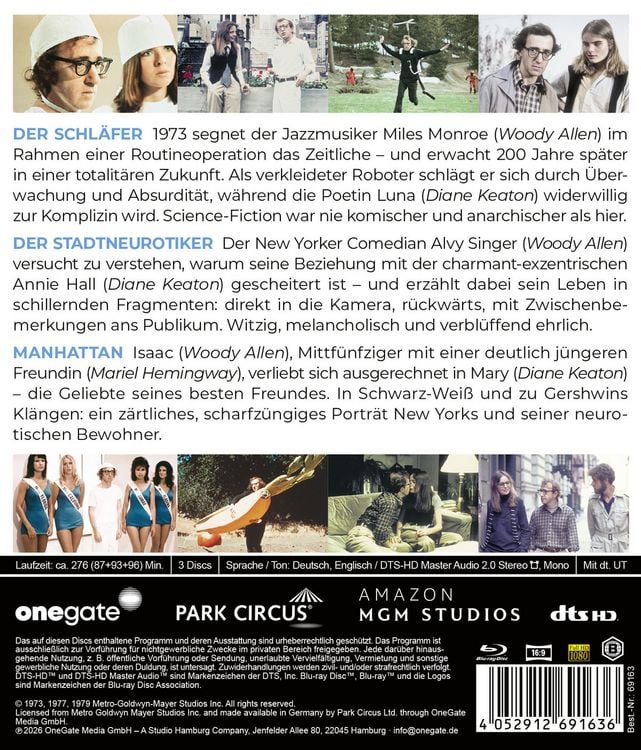 Produktbild: Woody Allen Triple Feature - Der Schl&auml;fer / Der Stadtneurotiker / Manhattan [3 BRs]