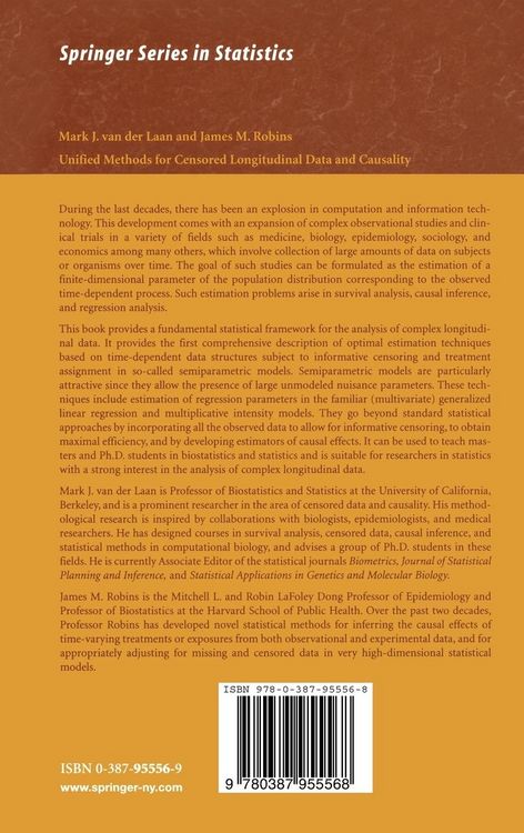 Produktbild: Unified Methods for Censored Longitudinal Data and Causality
