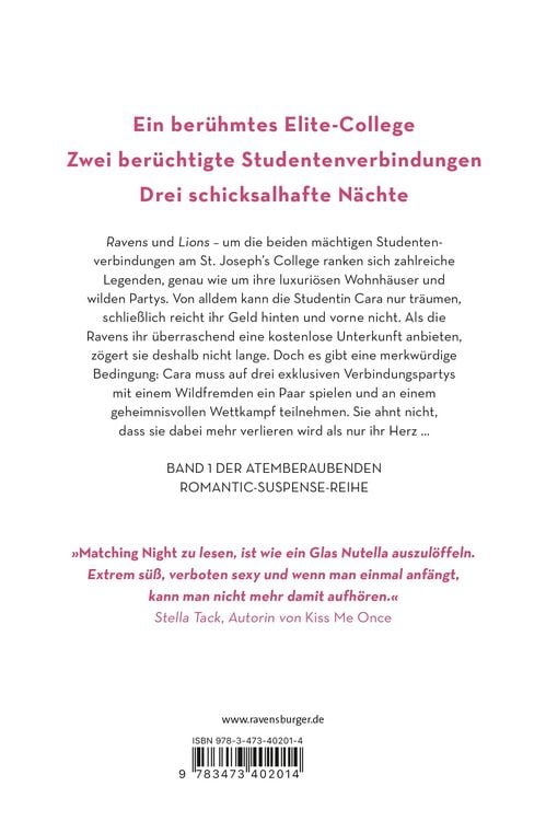 Produktbild: Matching Night, Band 1: K&uuml;sst du den Feind? (Gewinner des Lovelybooks-Leserpreises 2021)