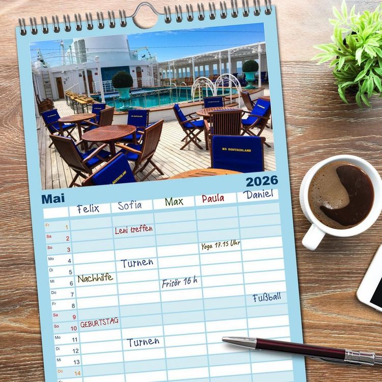 Produktbild: Familienplaner 2026 - Kreuzfahrtpiraten mit 5 Spalten (Wandkalender, 21 x 45 cm) CALVENDO