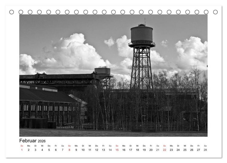 Produktbild: Bochum Black and White (Tischkalender 2026 DIN A5 quer), CALVENDO Monatskalender