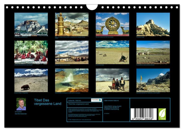 Produktbild: Tibet Das vergessene Land (Wandkalender 2026 DIN A4 quer), CALVENDO Monatskalender