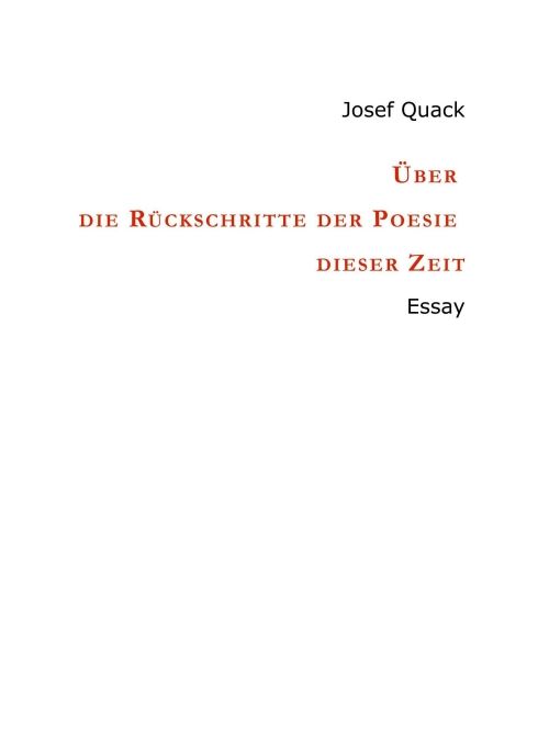 Produktbild: &Uuml;ber die R&uuml;ckschritte der Poesie dieser Zeit