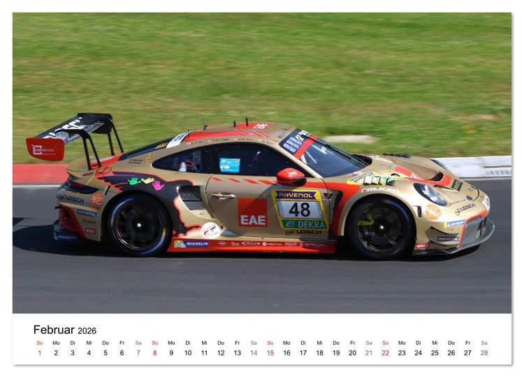 Produktbild: Supersportwagen auf der Rennstrecke (Wandkalender 2026 DIN A4 quer), CALVENDO Monatskalender